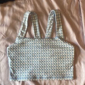 Aerie blue and white gingham bralette